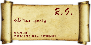 Rába Ipoly névjegykártya
